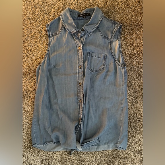 Velvet Heart Blue Denim Tank Top - Picture 2 of 5